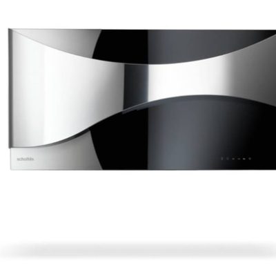 HOTTE DECORATIVE MURALE SHOLTES 90 CM EN VERRE ET INOX