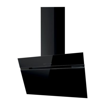 HOTTE ELICA CHEMINE MURAL DECORATIVE 80 CM VERRE NOIR COMMANDE TACTILE 3 VITESSE