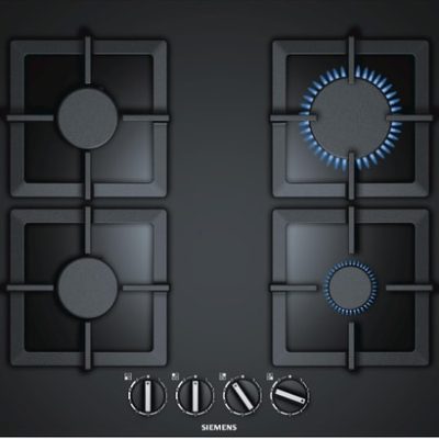 TABLE DE CUISSON SIEMENS 60CM 4 FEUX GAZ IQ500 VERRE NOIR