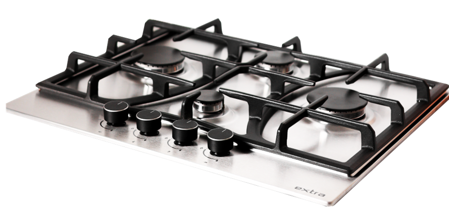 TABLE DE CUISSON EXTRA A GAZ 04F INOX ALLUMAGE THERMO COUPLE FONTE 60CM