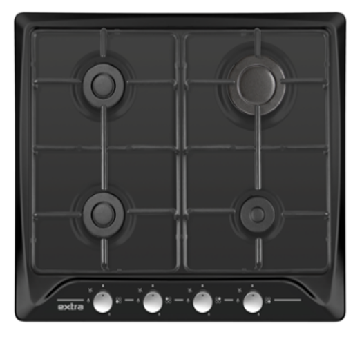 TABLE DE CUISSON EXTRA GAZ 04F NOIR 60CM THERMO COUPLE EMAIL ALLUMAGE