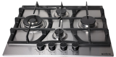 TABLE DE CUISSON EXTRA A GAZ 04 FEUX INOX 60CM ALLUMAGE THERMOCOUPE FONTE WORK