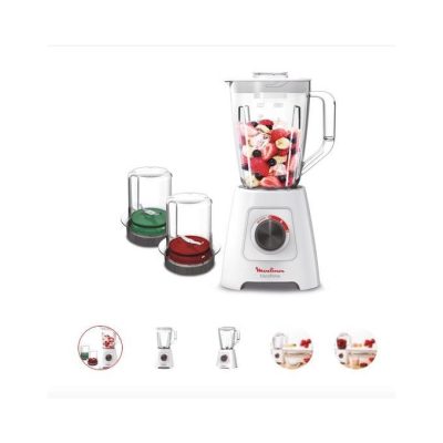 BLENDER MOULINEX 600 WATTS 2 MOULINS  BLANC