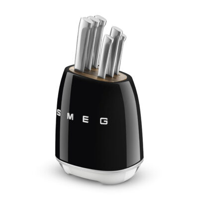 BLOC COUTEAUX SMEG NOIR 6PCS ACIER INOX