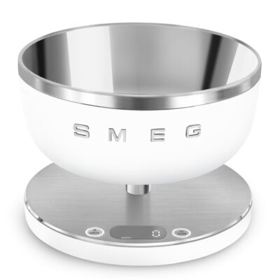 BALANCE DE CUISINE NUMERIQUE SMEG ECRAN LED BLANC MAT 5KG/1G