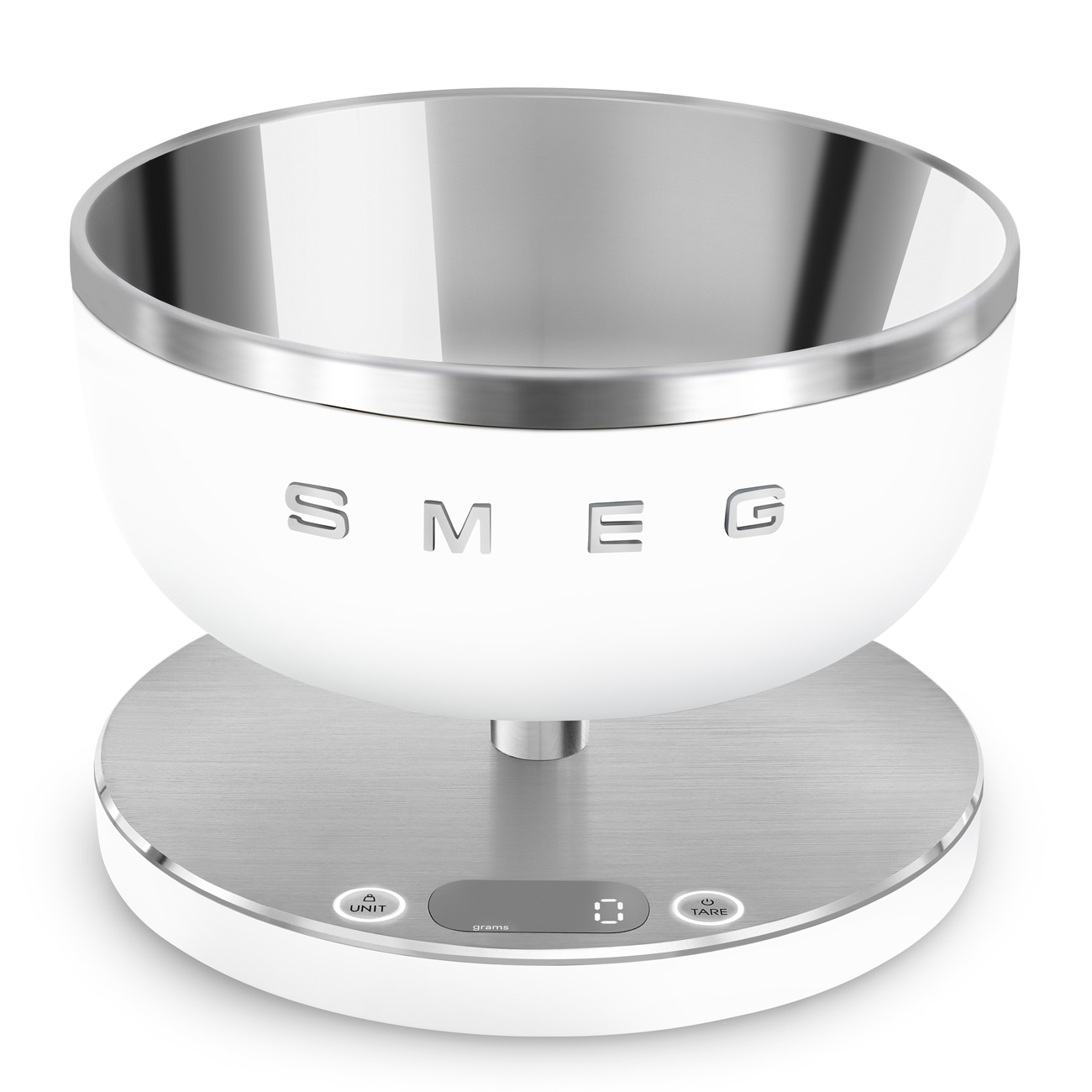 BALANCE DE CUISINE NUMERIQUE SMEG ECRAN LED BLANC MAT 5KG/1G