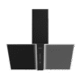 HOTTE DECORATIVE INCLINEE SCHOLTES 90CM | 5 VTS.| 850 M³/H | CTRL. TACT.| 2XFT.CHARBON | BLACK GLASS